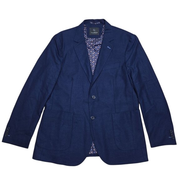 Tailorbyrd Blazer Mens 42R Large Blue Single Breasted Jacket Inner Pockets - Picture 1 of 14